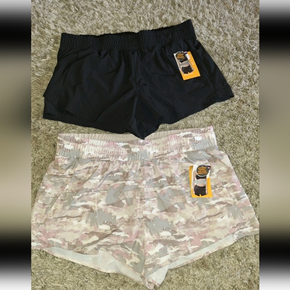 Lot Of 2 Avia Women’s Size 2X Running Shorts with Bike Liner New (Eb5P)